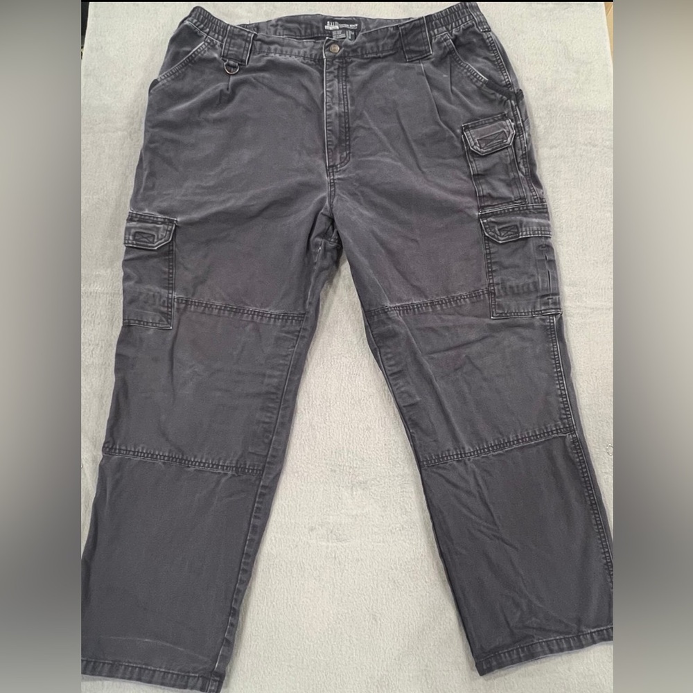 5.11 Tactical Series Pants Mens 42x30 Blue Canvas Cargo Pleated Front Straight